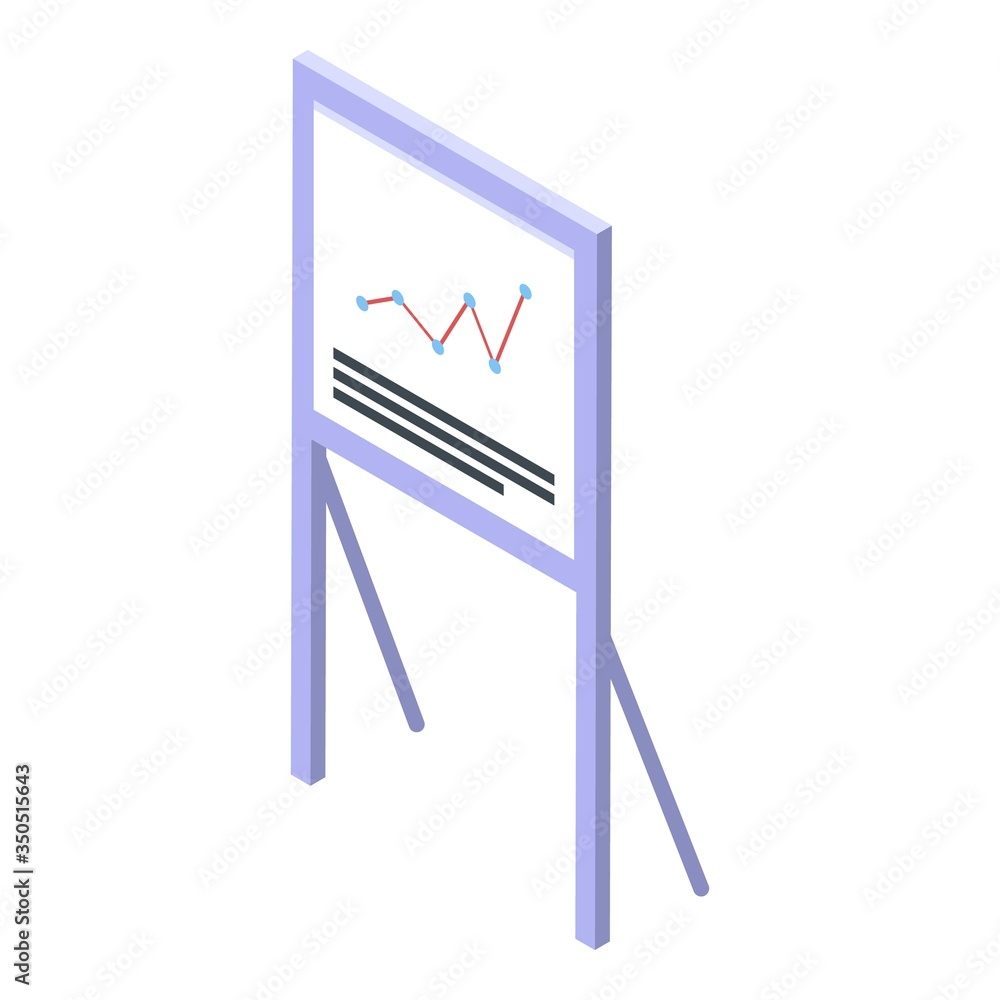 Poster account manager board icon. isometric of account manager board vector icon for web design isolated o