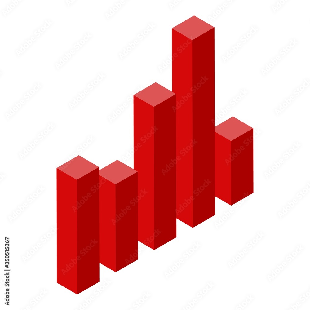 Poster account manager graph chart icon. isometric of account manager graph chart vector icon for web desig