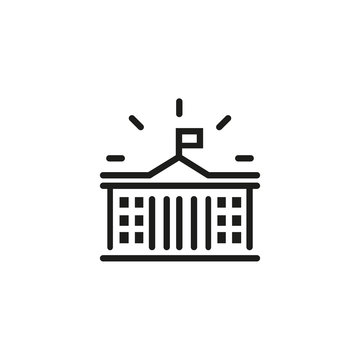 Line Icon Of Government Building. Courthouse, University, Museum. Court Concept. Can Be Used For Topics Like Legislation, Architecture, Government