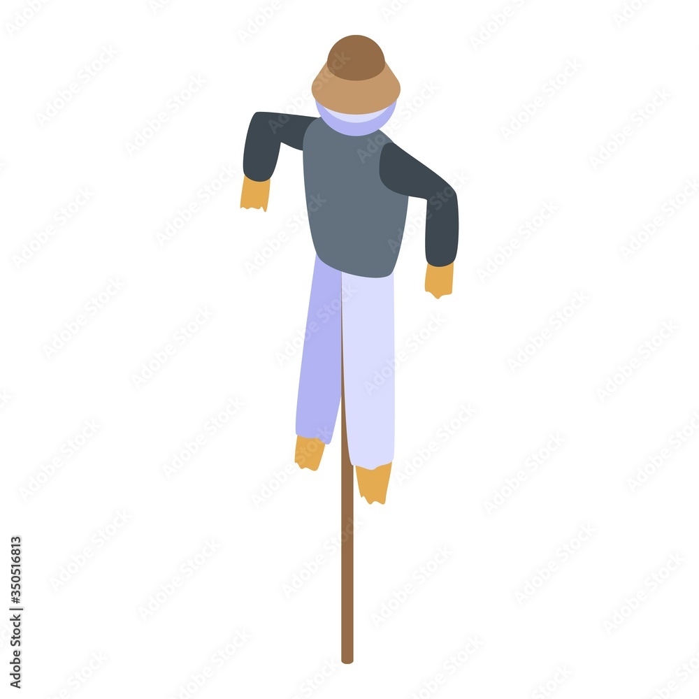 Poster dummy scarecrow icon. isometric of dummy scarecrow vector icon for web design isolated on white back