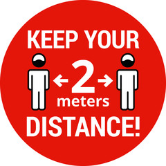COVID-19 safety measure Keep safe social distance sign