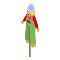 Scary scarecrow icon. Isometric of scary scarecrow vector icon for web design isolated on white background