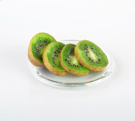 Fototapeta na wymiar kiwi slices isolated on a white background