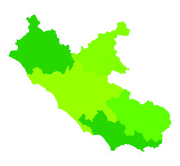 Lazio, Italy province vector map illustration isolated on background. Lacio region with borders.