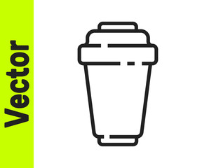 Black line Water filter cartridge icon isolated on white background. Vector