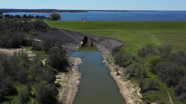Spillway at Lake Somerville Dam, Somerville, Texas, USA