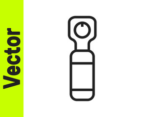 Black line Bottle opener icon isolated on white background. Vector