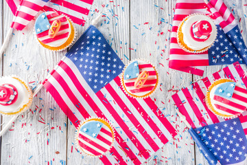 Obraz premium Patriotic USA cupcakes