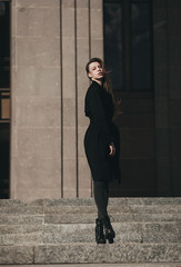 Beautiful sexy young girl with long hair