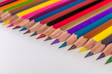 Set of colored pencils for drawing