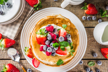 Sweet crepes with berries
