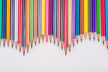 Set of colored pencils for drawing