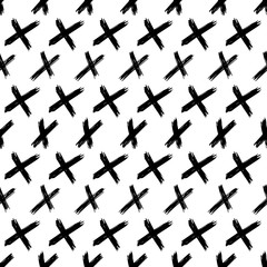 Seamless pattern with hand drawn cross symbols