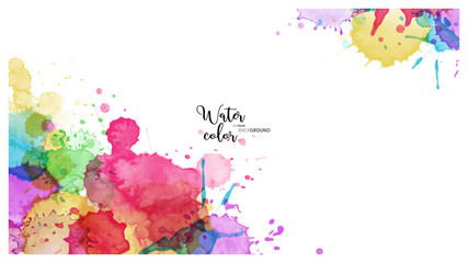 Abstract surface of Multicolored splash watercolor blot background