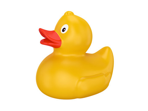 Rubber duck on a white background, 3D render