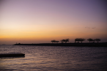 view of sea in twilight time