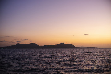 view of mountain in twilight time