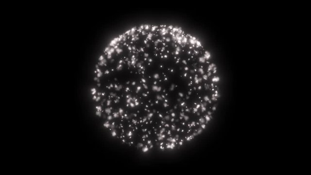 Abstract Sphere With Fractal Particles Clip/ 4k animation of a glowing sphere with fractal cloudlets particles motion with velocity