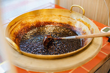 black tapioca of brown sugar bubble tea