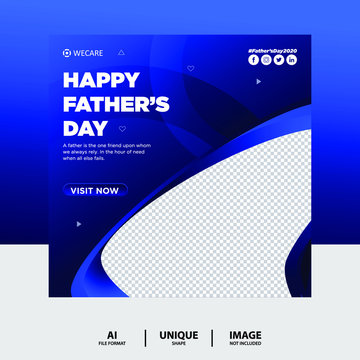 Gradient color father's day social media post banner