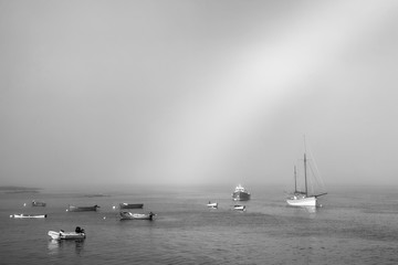 sea fret rolling into Iona in scotland