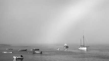 sea fret rolling into Iona in scotland