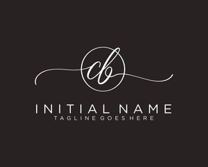 CB Initial handwriting logo vector