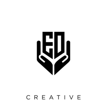 eo shield hand logo design vector icon