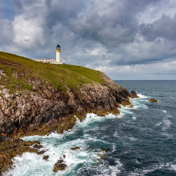 a stormy rugged coastline at Tiumpan Head near Stornoway, Harris Outer Hebrides