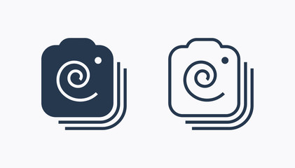 Camera photo line vector icon. Image lens vector symbol. Digital photographic icons set for web design. Modern flat picture creation icon for app design. Device technology minimal flat linear icons
