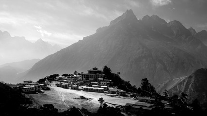 Himalayan village of Tengboche in nepal