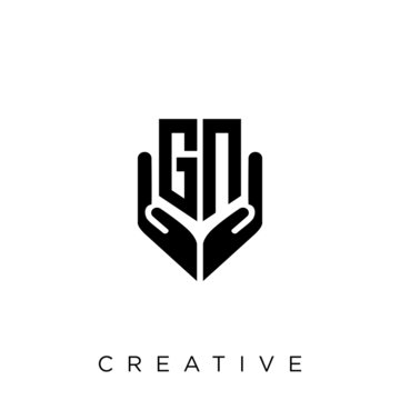 gn shield hand logo design vector icon