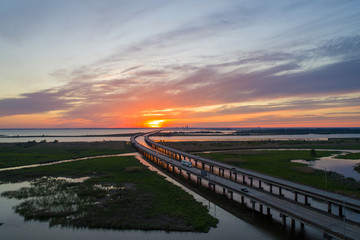 Mobile Bay, Alabama at sunset 