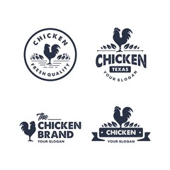 Fototapeta premium chicken hen logo icon illustration ,vector set of premium chicken meat labels, badges and design elements