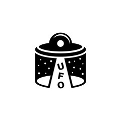 UFO alien flying saucer logo.
