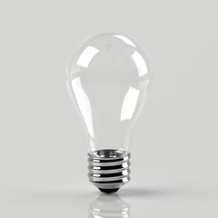 3Dレンダリングによるフィラメントの無い電球のイラスト素材