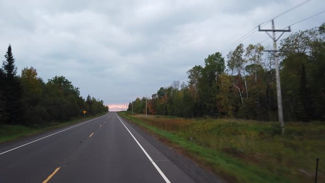 driving in an empty freeway at Wisconsin, Lake superior area II