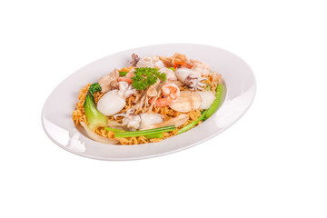 Vietnam style seafood fried noodles, mi xao hai san