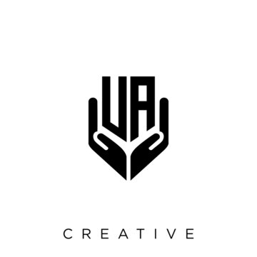 ua shield hand logo design vector icon