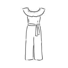 jumpsuit sketch. jumpsuit vector sketch illustration. clothes