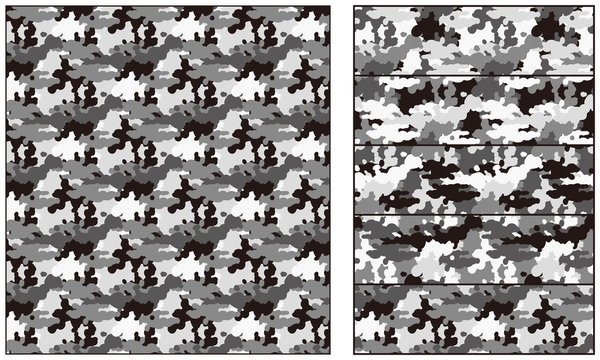 Camouflage_Pattern01_Black_type05　シームレス迷彩パターン黒05