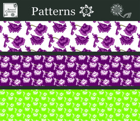 Botanic patterns. Set with flowers.