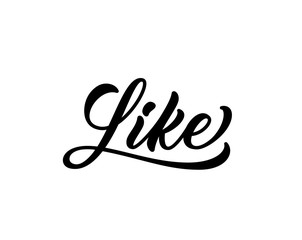 Obraz premium Like word, handwritten inscription. Vector hand drawn lettering.
