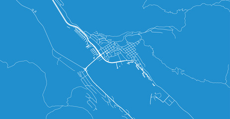 Urban vector city map of Juneau, USA. Alaska state capital