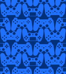 Video game controller background Gadgets and devices seamless pattern Eps10 vector © Darcraft