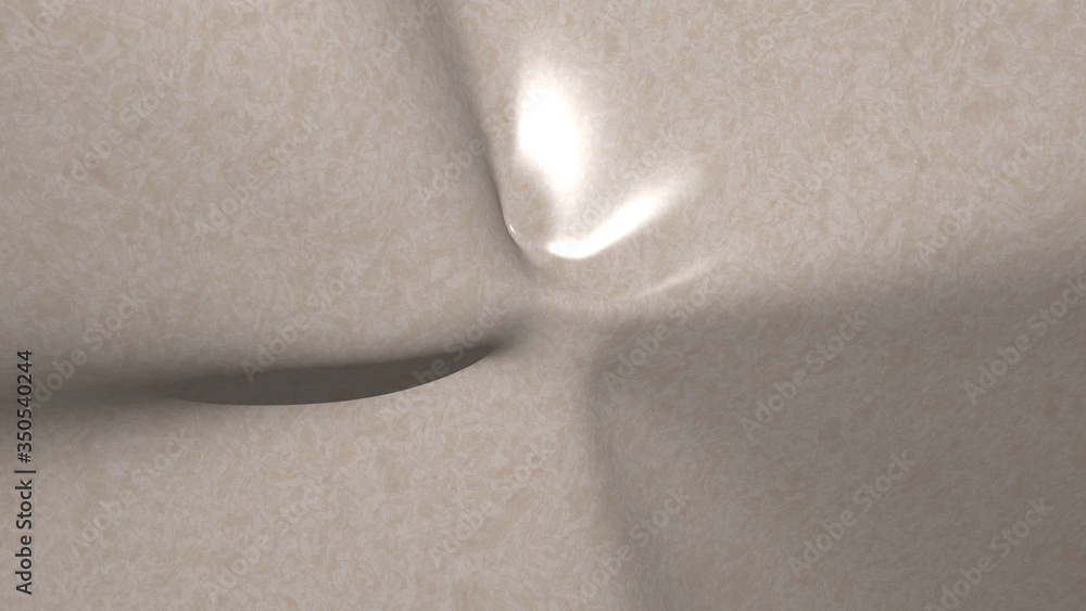 Poster mathematical shape made of stone monochromic 3d curved abstract background image made of plain marbl