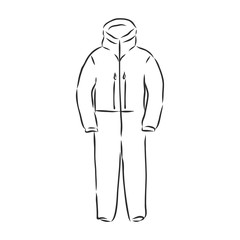 Vector illustration of men's overall. men's overalls vector sketch illustration