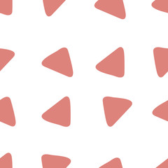 Seamless childish pattern with hand drawn doodle triangles. Creative scandinavian kids texture for fabric, wrapping, textile, wallpaper, baby shower, clothes, posters, cards. Vector illustration.