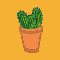 isolated green oval vector cactus