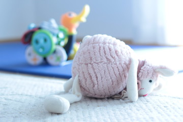 Small plush toy for a baby.